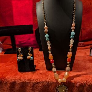 💕 Price Drop 💕Multicolor Beaded Necklace and Earring Set